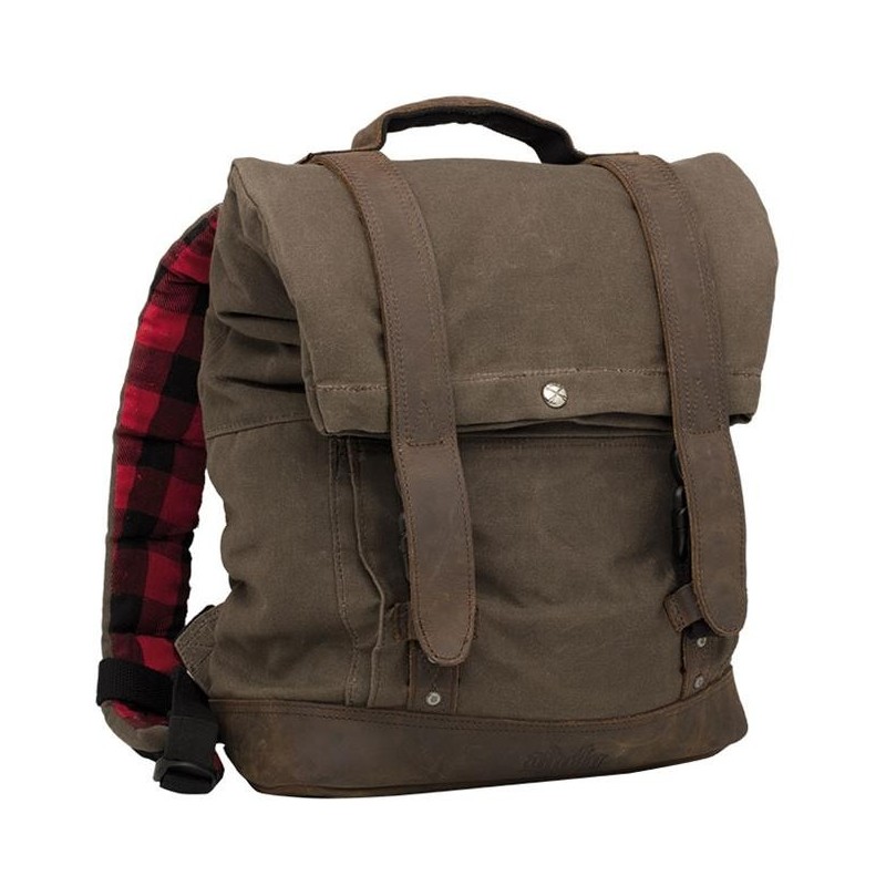 Back Pack, Voyager Luggage, Made Of Wet Waxed UV-Treated Cotton, Leather Paneling