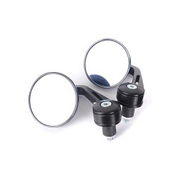 SET BLACK BAR END MIRRORS FOR 7/8" OR 22MM BARS