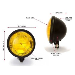 Bates headlight Yellow Lens 5 3/4"