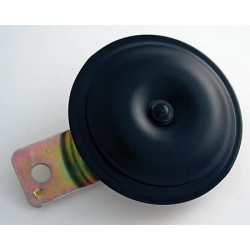horn, italian art, black, 12 V, 80 mm, E-mark