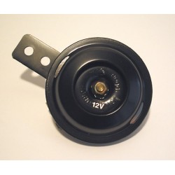 horn, 12V, black, 70 mm, 100 dB, E-mark
