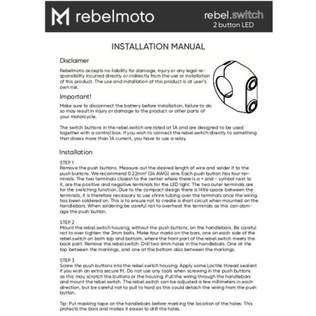 REBEL SWITCH 3 button LED