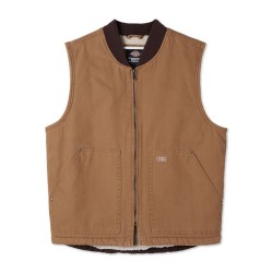 DICKIES DUCK CANVAS VEST STONE WASHED BROWN