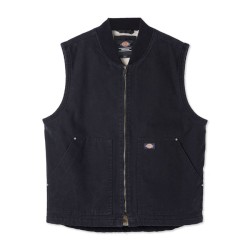 DICKIES DUCK CANVAS VEST STONE WASHED BLACK